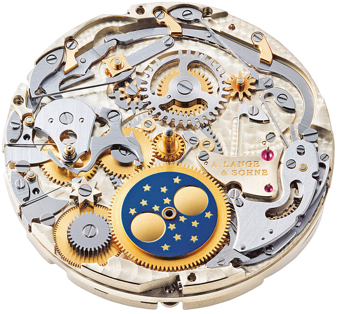 A. Lange & Söhne Langematik Perpetual Honey Gold Watch movement dial side
