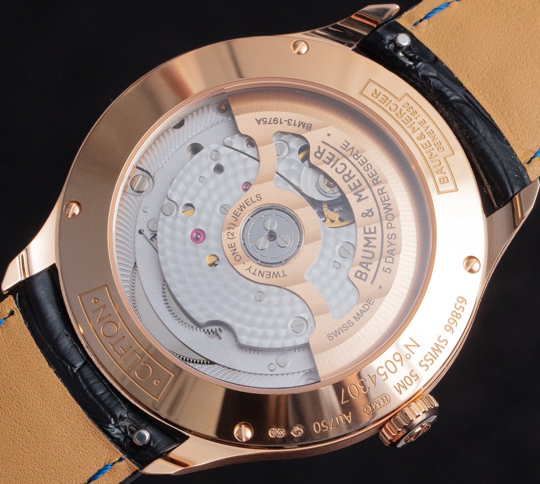 Baume and mercier clifton baumatic red gold