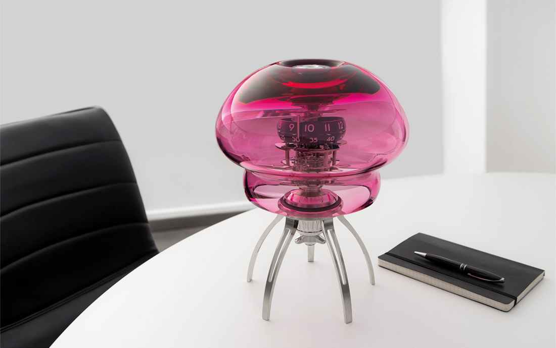 MB&F Medusa Clock By L'Epée desk pink