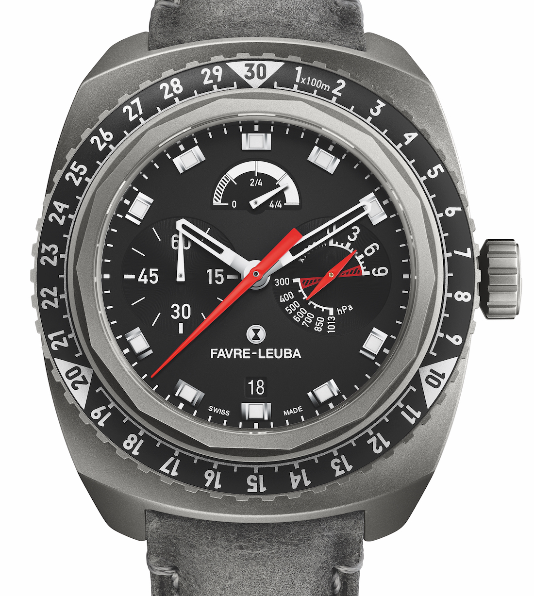 Favre-Leuba-Bivouac-9000-Black-Edition-Watch-Leather-Strap