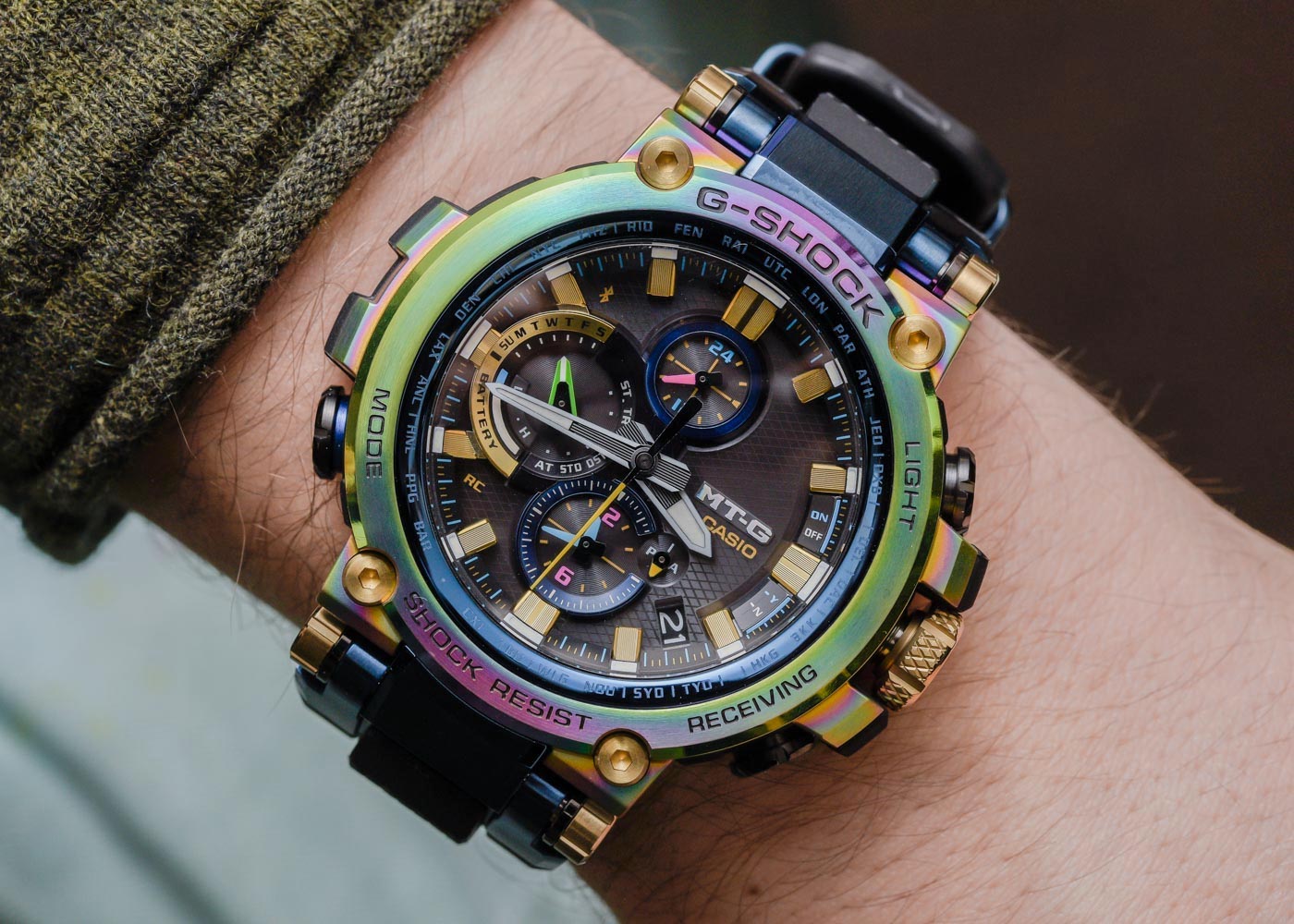 Casio G-Shock MTG-B1000RB Lunar Rainbow Watch Hands-On | aBlogtoWatch
