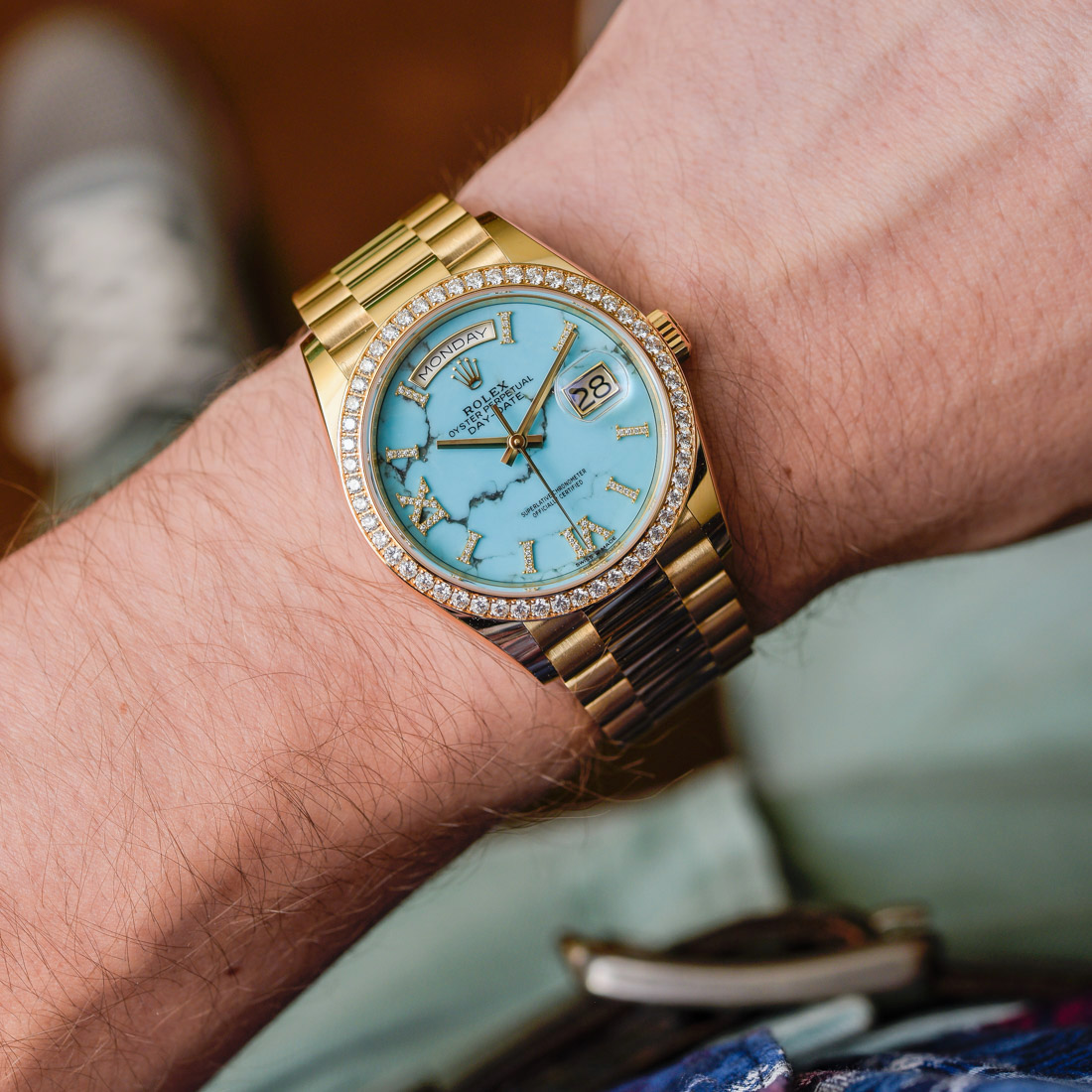 rolex day date turquoise