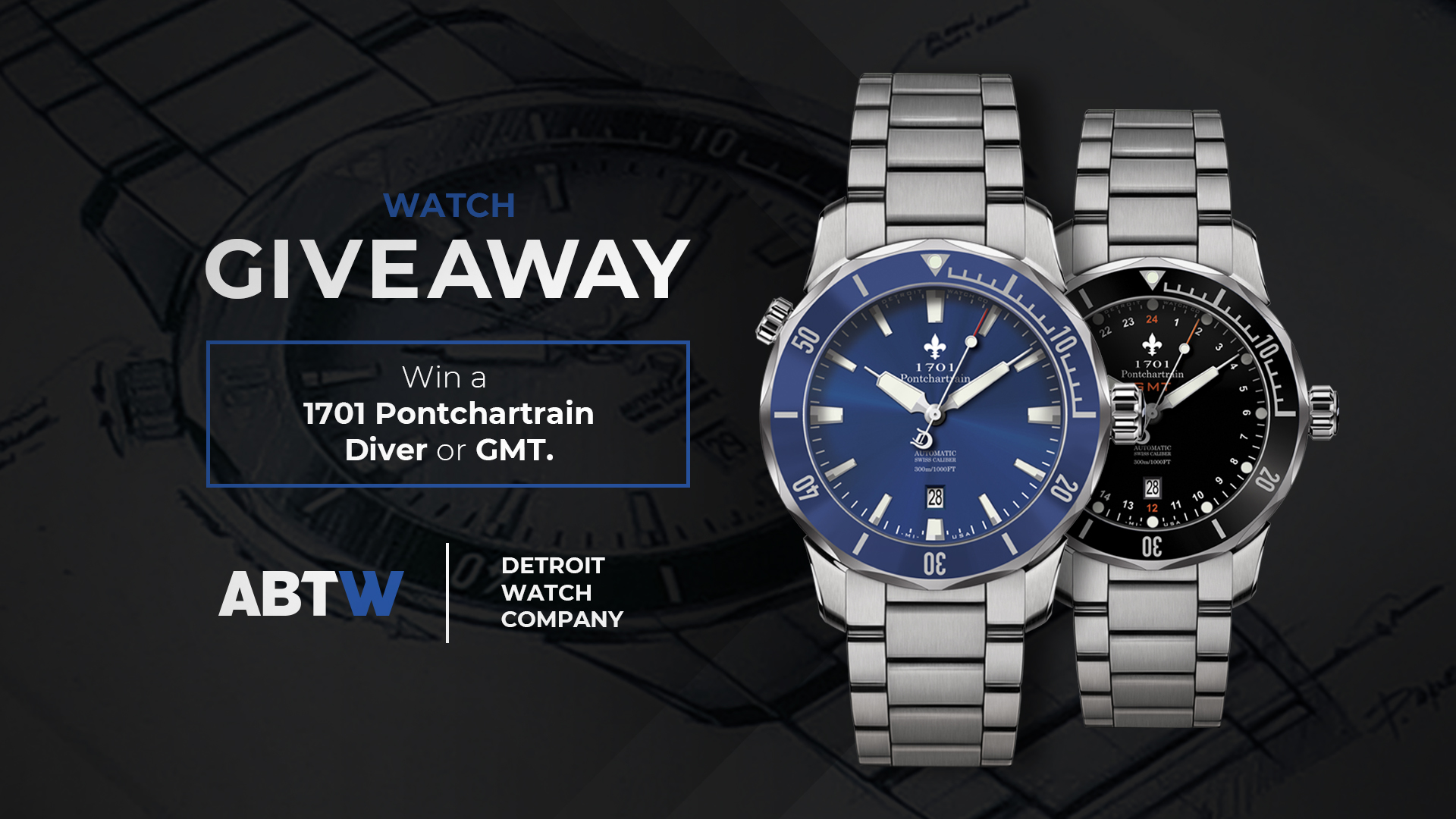 WATCH GIVEAWAY: Detroit Watch Co. 1701 Pontchartrain Great Lakes Edition Diver Or GMT Diver
