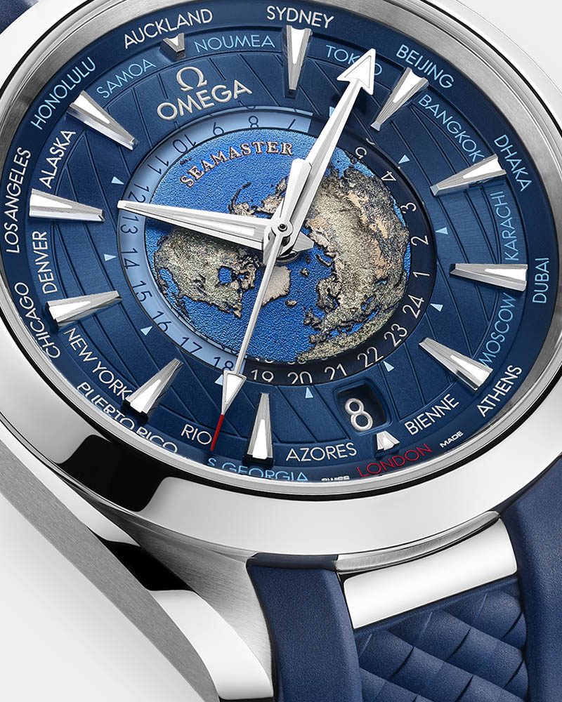 Omega Seamaster Aqua Terra Worldtimer Stainless Steel dial