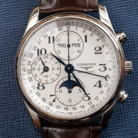 longines master collection moon phase chronograph