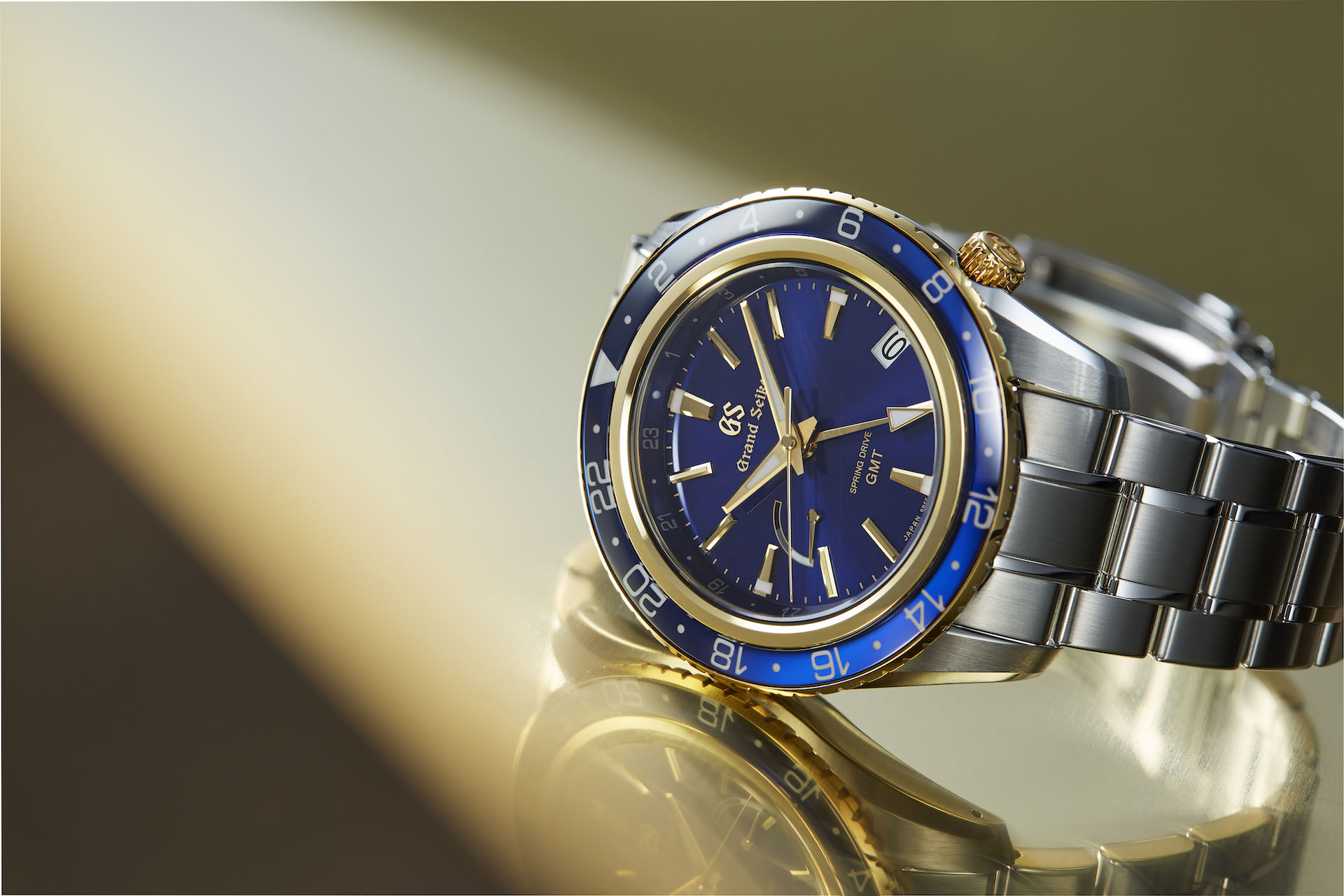 Grand Seiko Spring Drive GMT SBGE248 Two-Tone Watch With Blue Dial