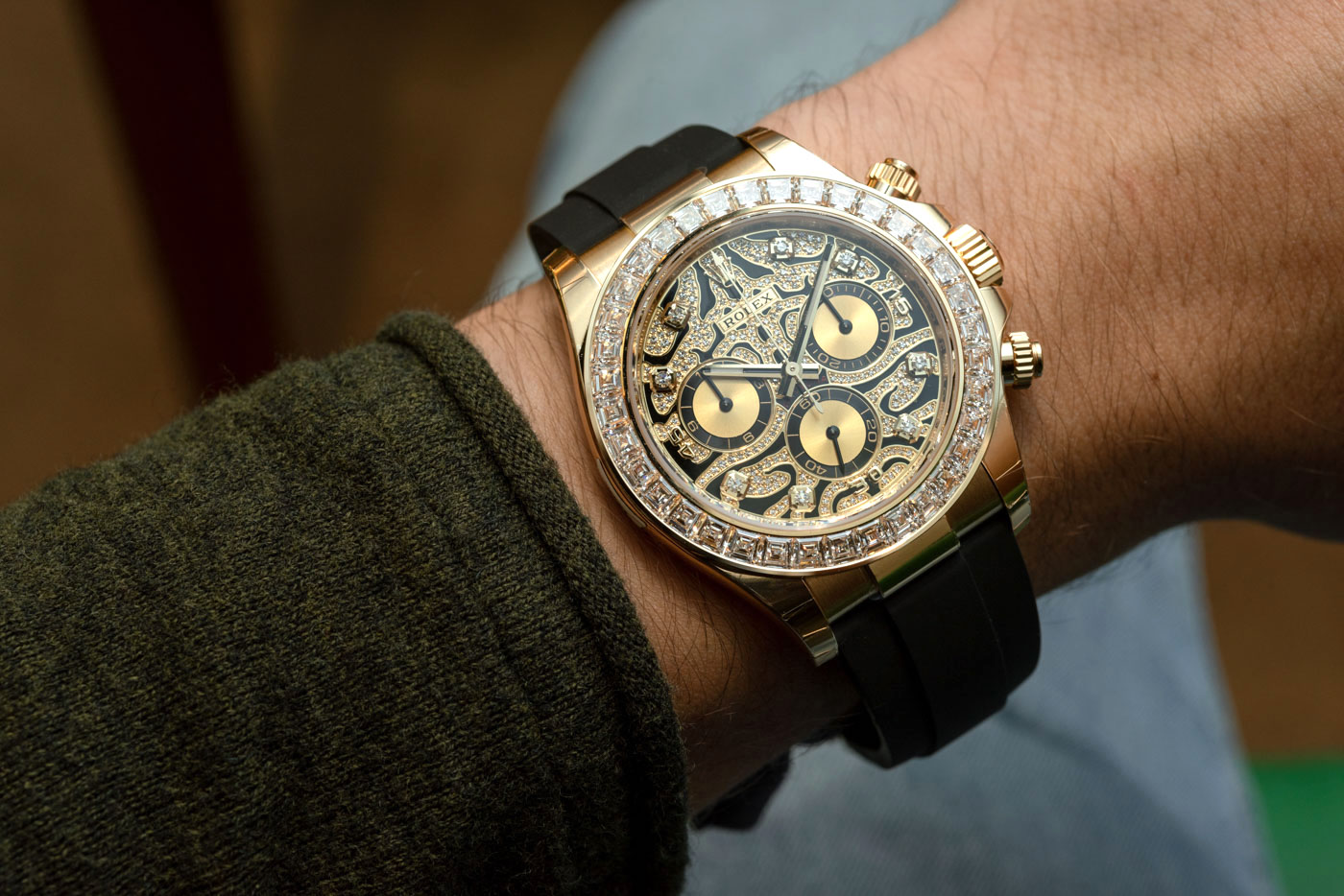 snesevis uformel Nægte Hands-On: Rolex Daytona 116588TBR 'Eye Of The Tiger' Or 'Rorschach Test'  Diamond Set Watch | aBlogtoWatch
