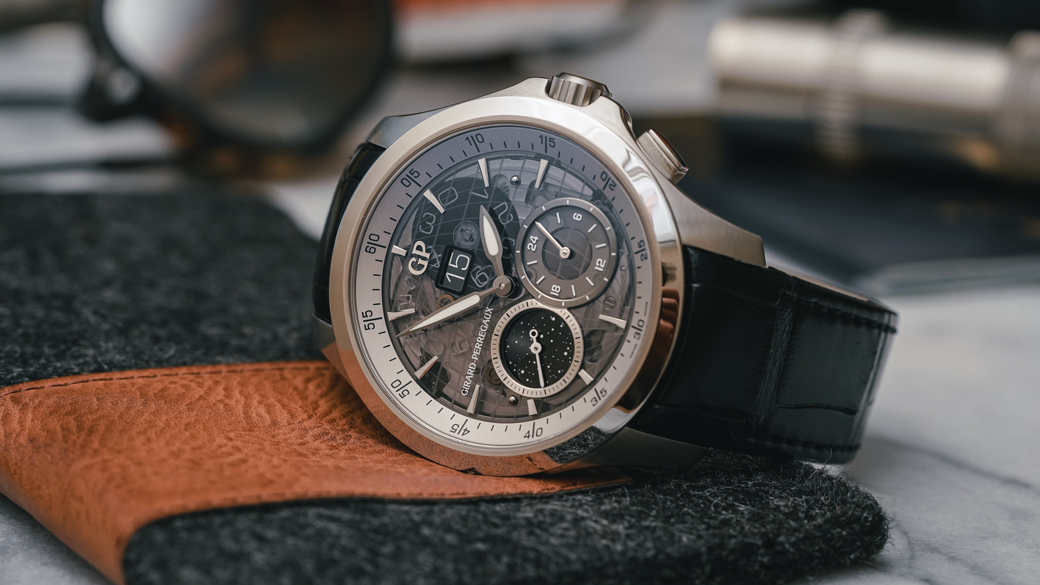 No Longer Made: Girard Perregaux Traveller Large Date, Moonphase & GMT Watch