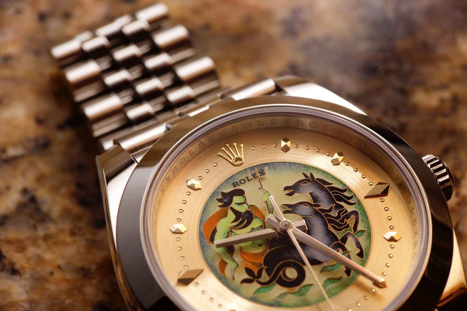Ematelier's enamel Rolex dials.