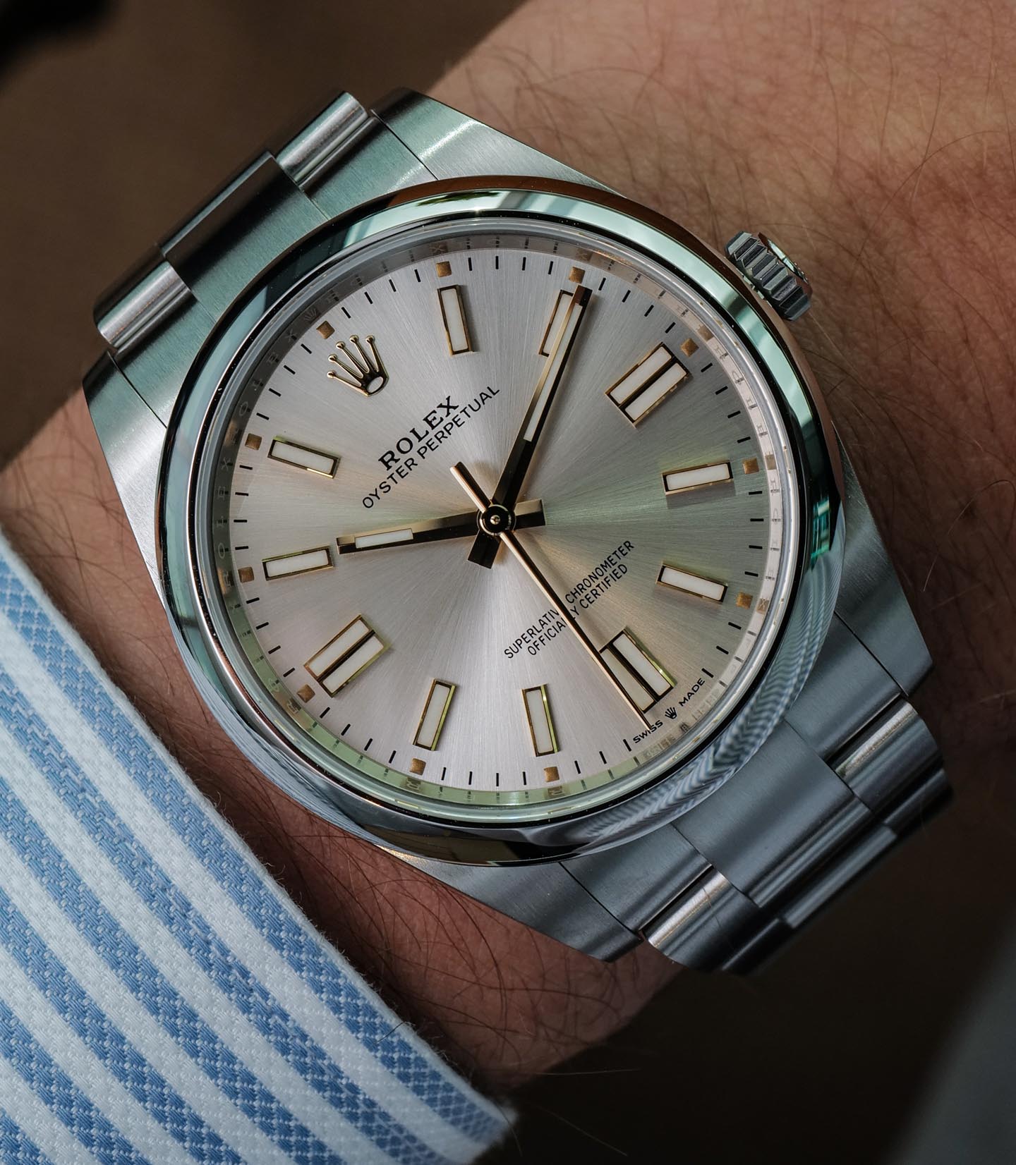 oyster perpetual silver dial