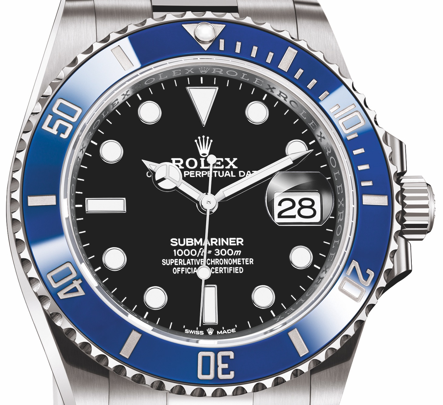 blue and white rolex