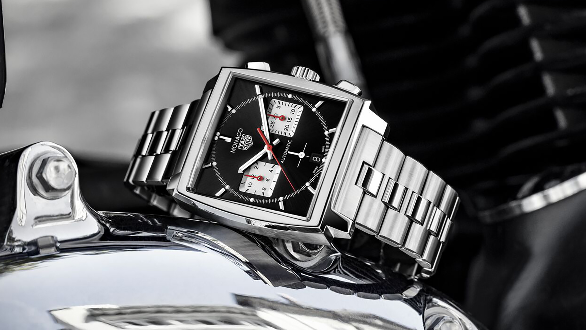 First Look: TAG Heuer Unveils New Black Dial And Bracelet For Monaco Heuer 02 Chronograph