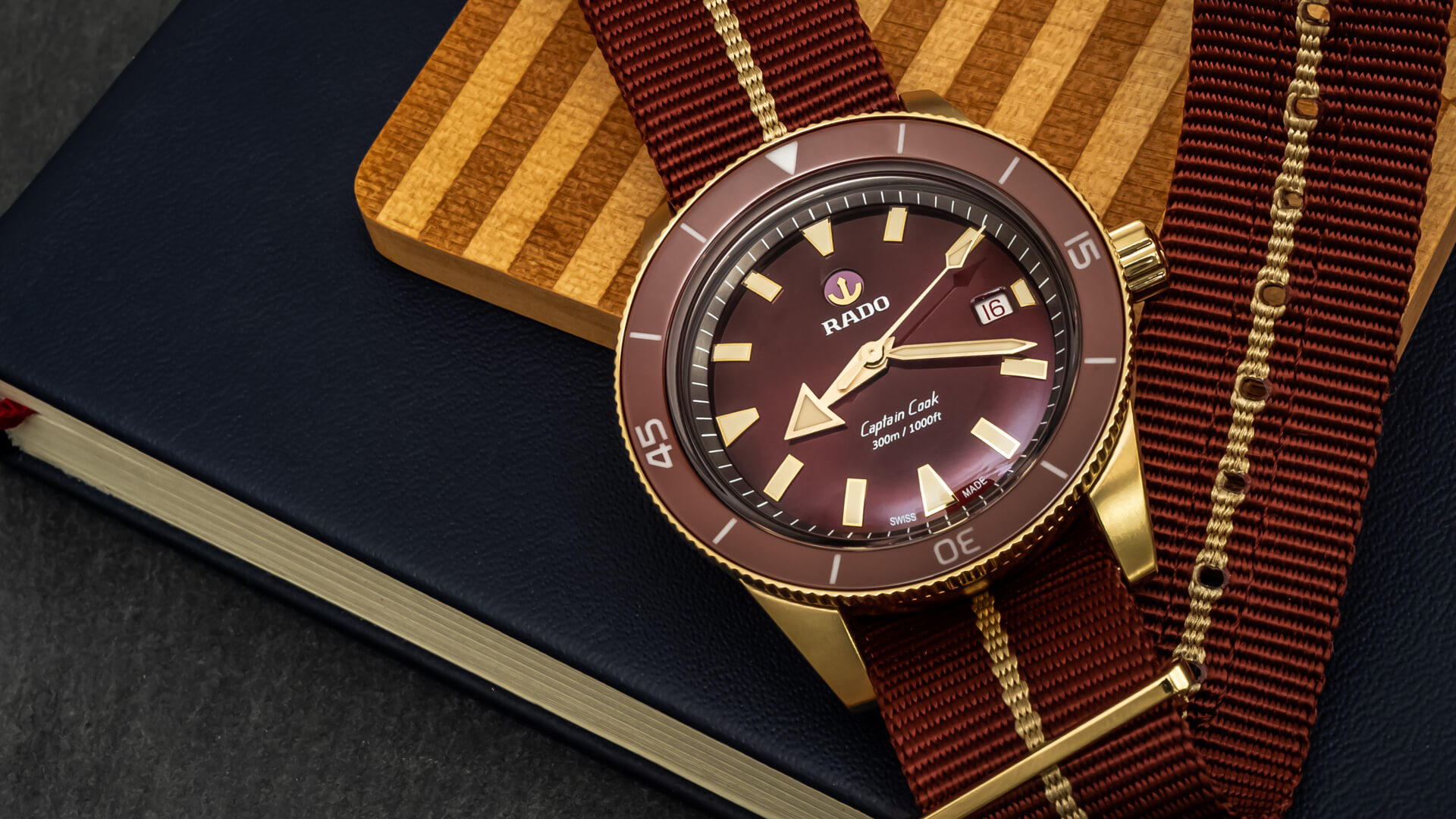Rado Adds Extra Warmth To Bronze With The Captain Cook Bronze Burgundy Watch