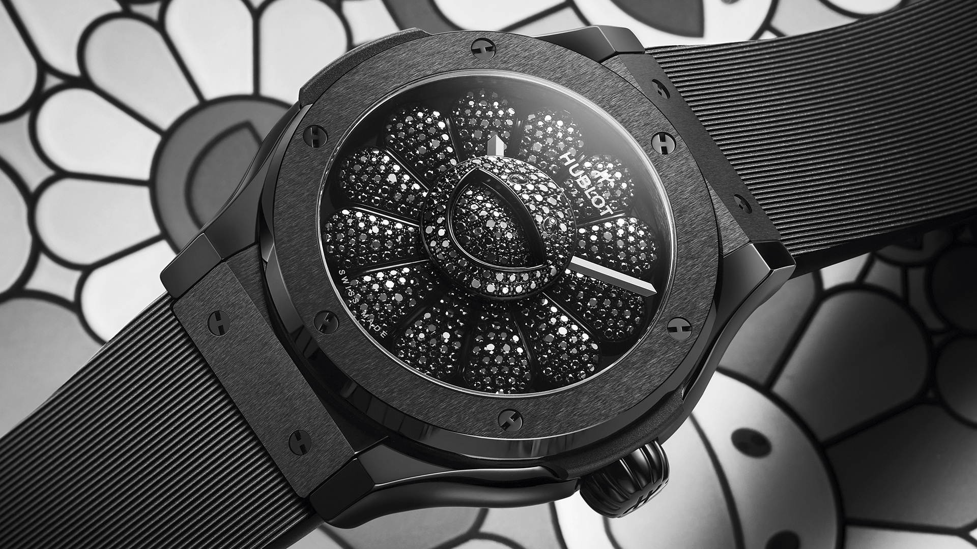 Takashi Murakami's iconic flower gets re-imagined for an all-black Hublot  watch