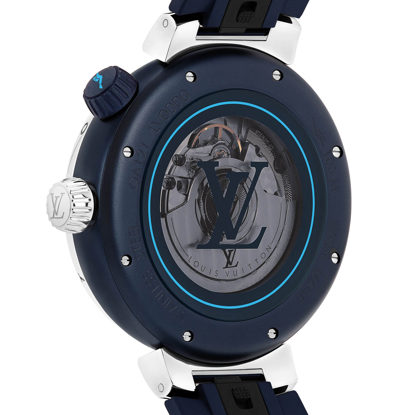 Watches: modern - Montre Louis Vuitton Tambour Street Diver QA 121 Skyline  Bleu Couleur 44 mm Automatique