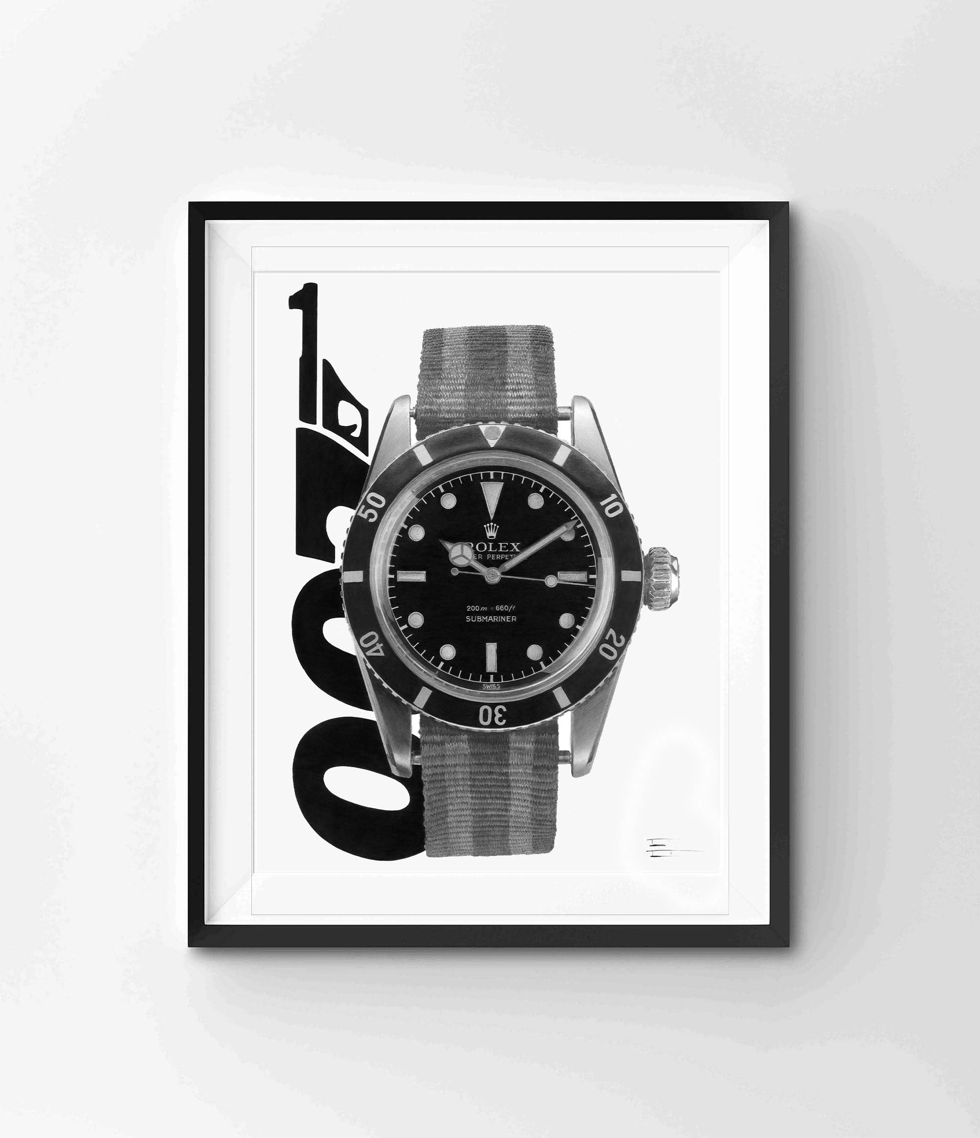 Sult Vanærende Victor Art Tribute To Sean Connery & His Bond Rolex Submariner 6538: New  Horological Artwork On The aBlogtoWatch Store | aBlogtoWatch