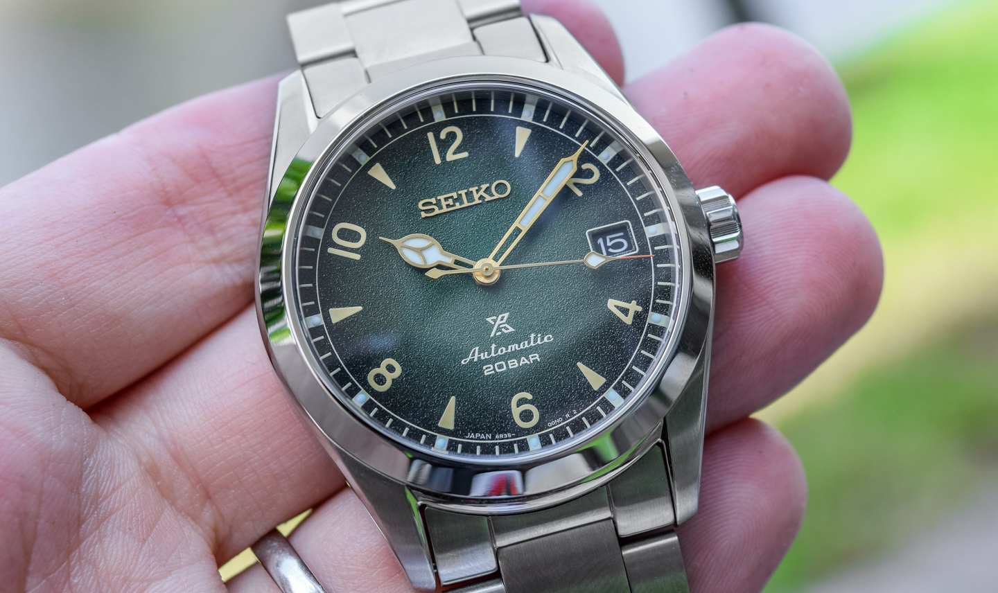 Seiko Green Dial Automatic Alpinist Field Watch with 38mm Case