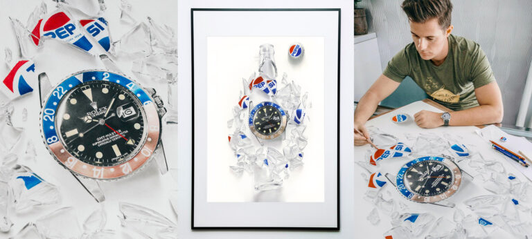 Hand-Drawn Tribute To The Pepsi GMT: New Horological Print On The aBlogtoWatch Store
