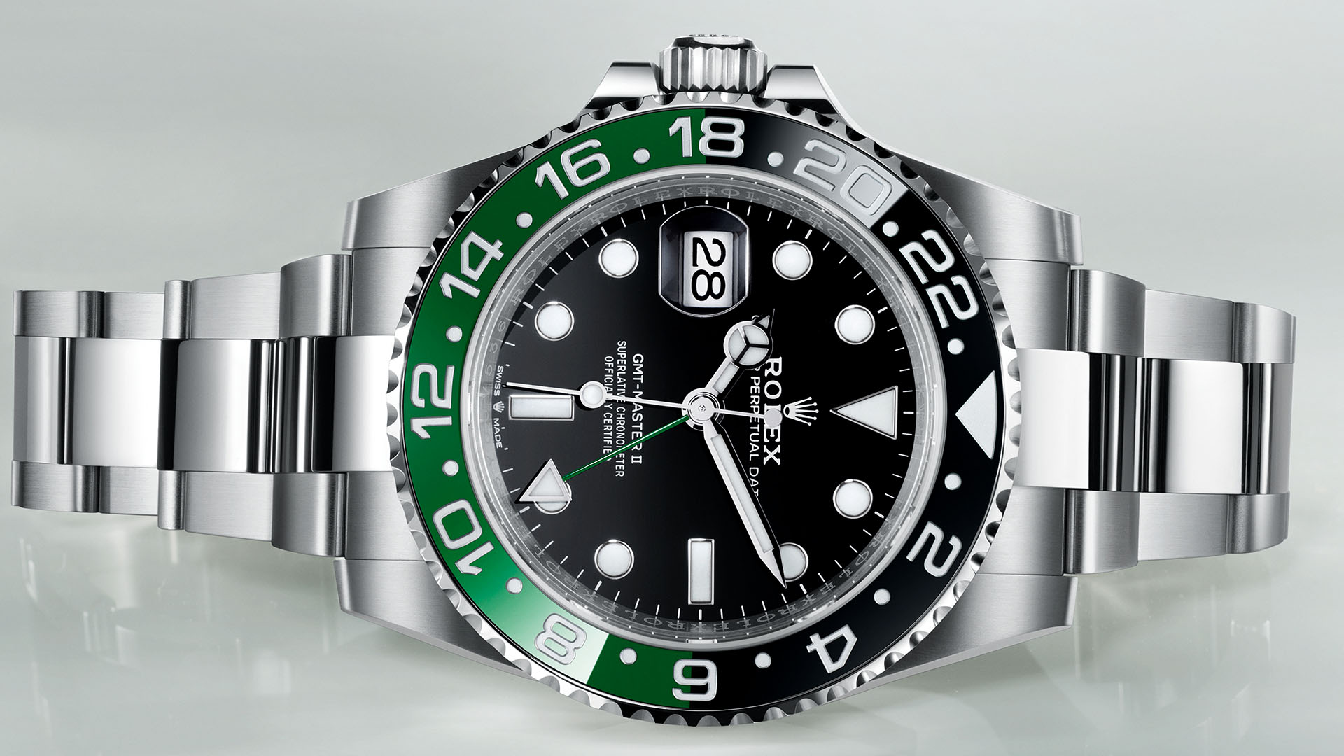 Look: Debuts GMT-Master II With Left-Hand Crown And Green/Black Bezel | aBlogtoWatch