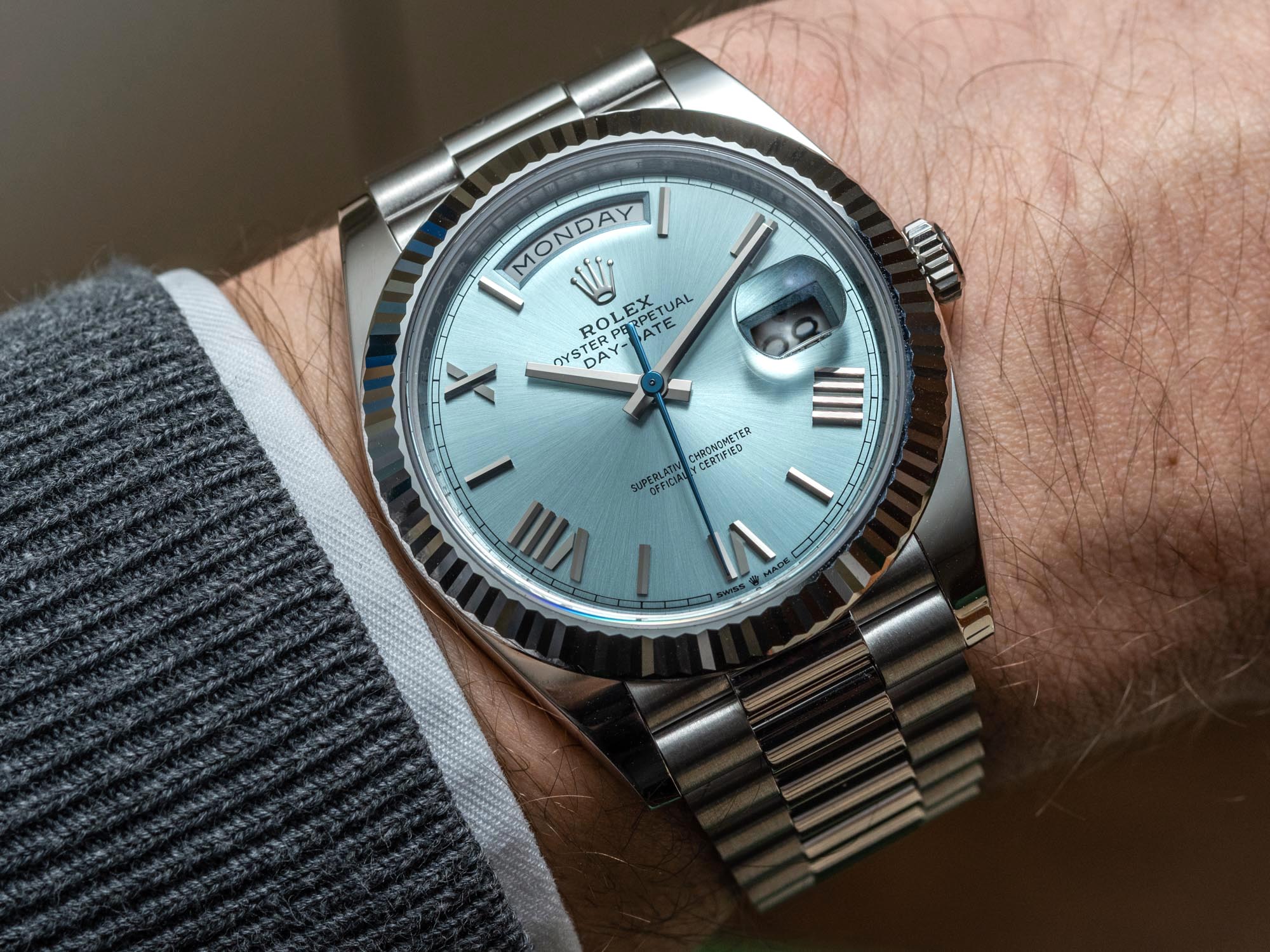 Hands-On: Platinum Rolex Day-Date 36 & 40 Watches With Bezel Explained | aBlogtoWatch
