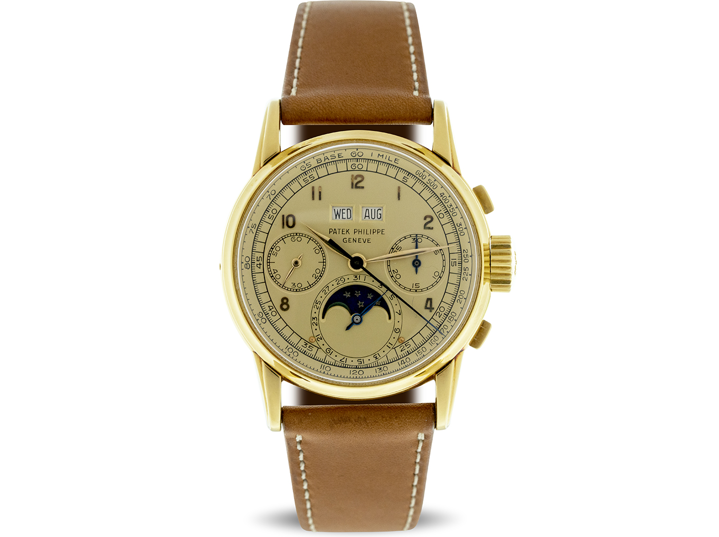The Patek Philippe Ref. 2499 J, a second-series yellow gold in new-old-stock condition. It is one of the best such known examples.
