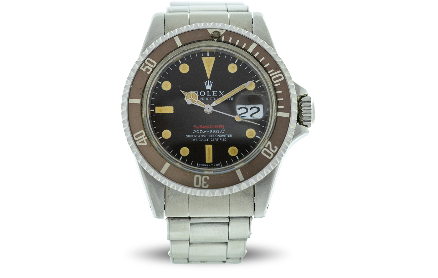 Rolex Ref. 1680 Submariner Red, the first with a cyclops date window. 