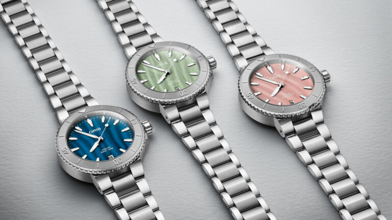 Oris Debuts New Aquis Date 36.5mm Watches With Mother-Of-Pearl Dials