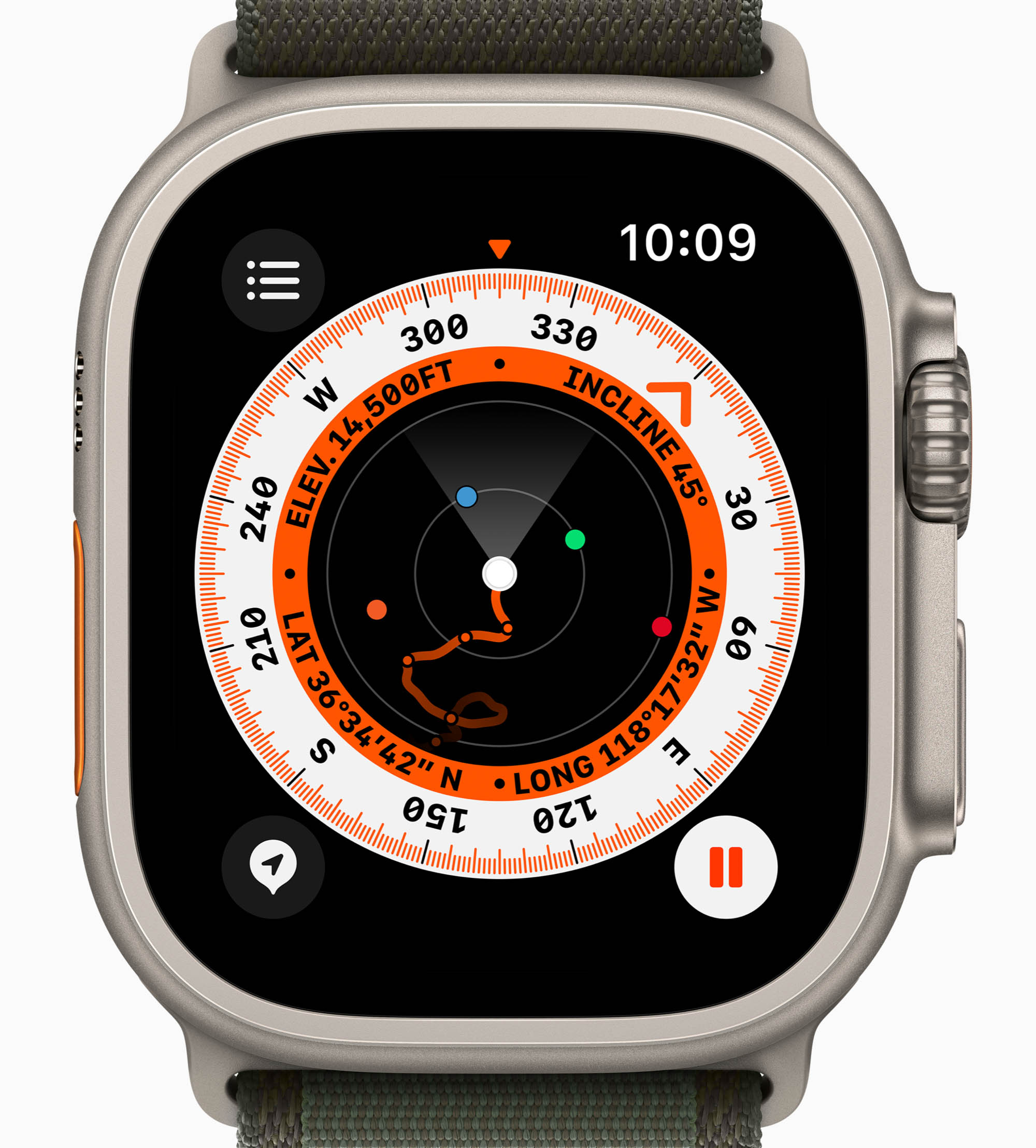 Apple Watch Ultra compass app