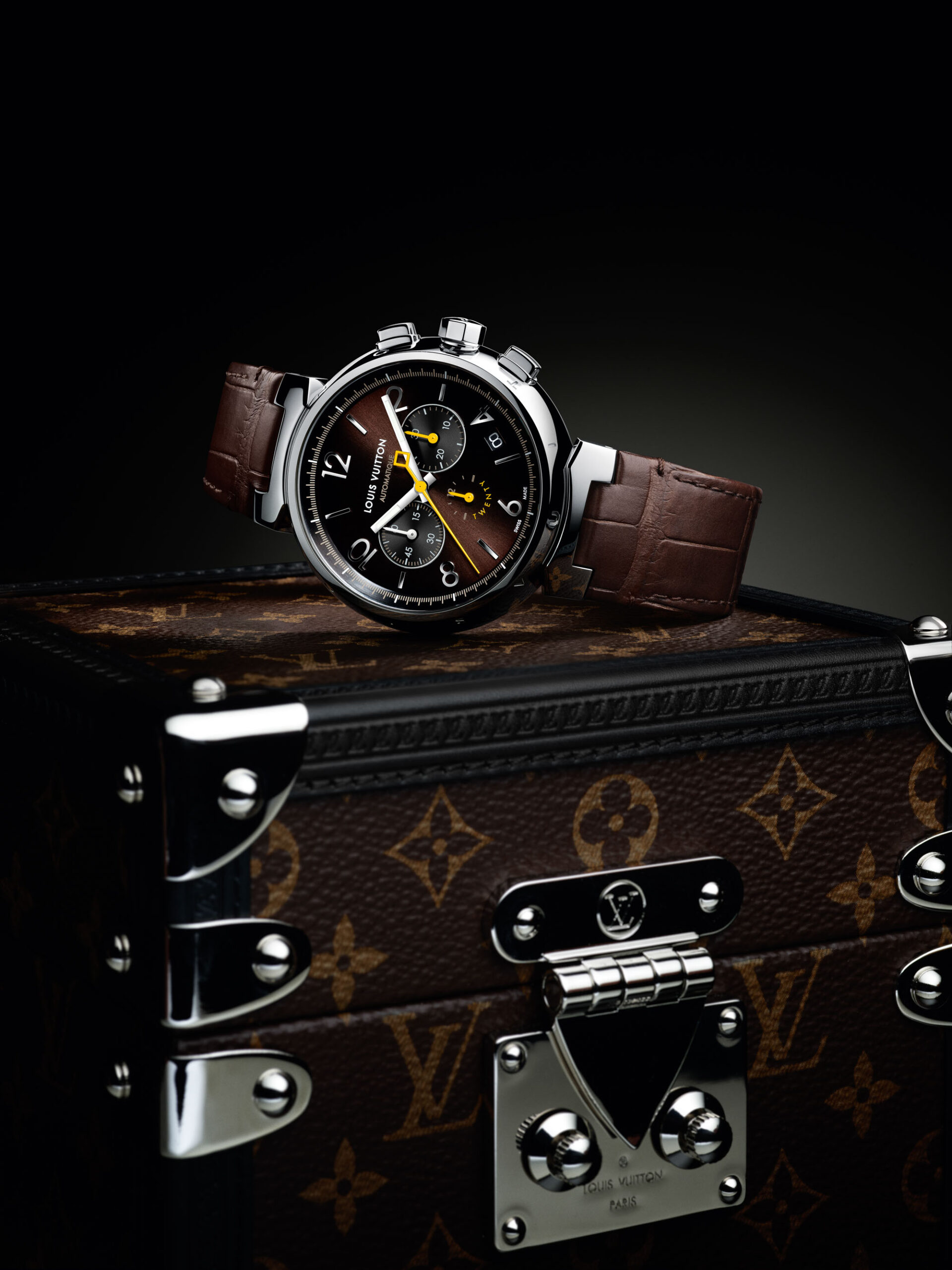 Louis Vuitton LV Leather Watches Travel Case