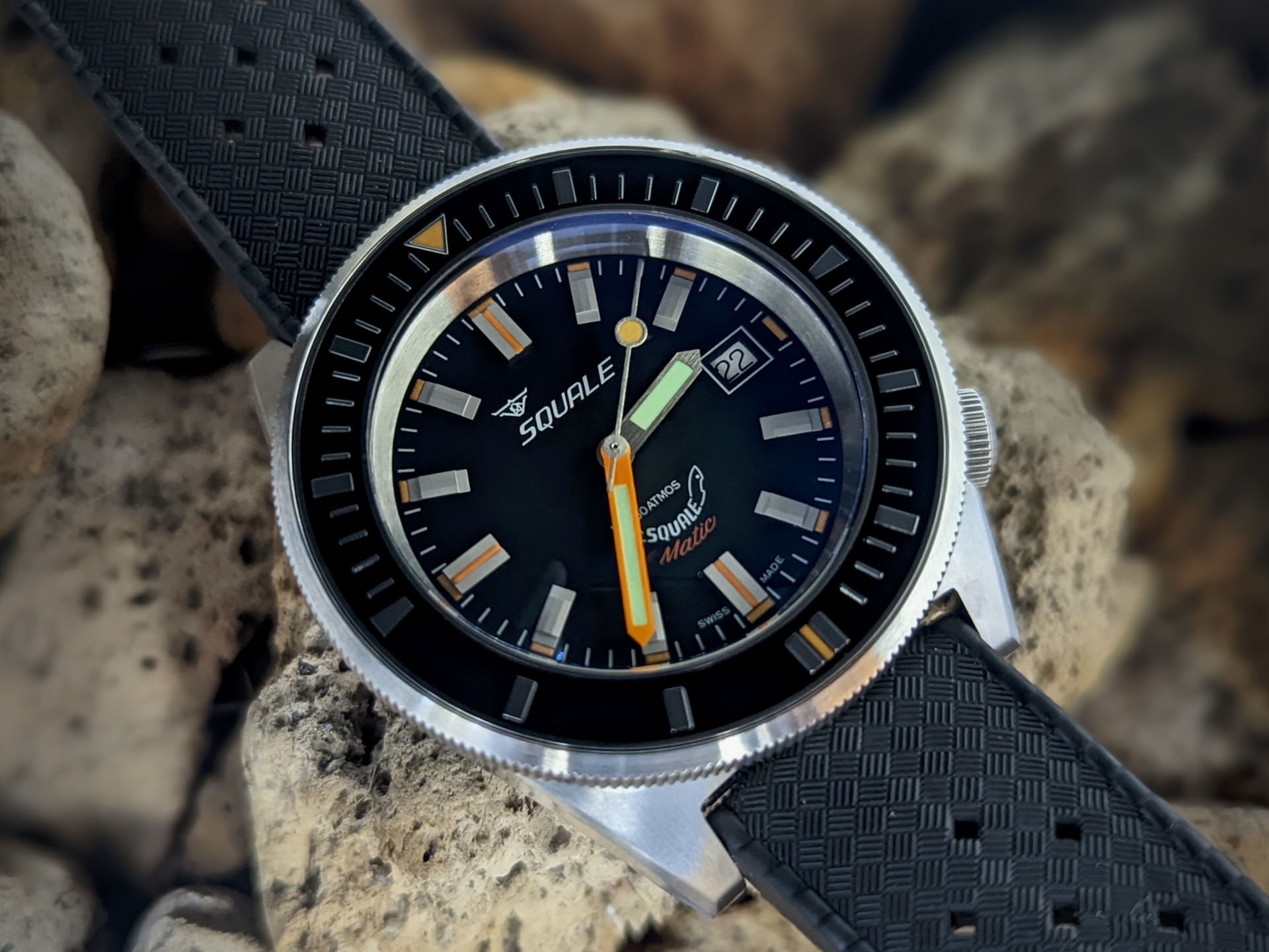 Squale 60 Atmos Squalematic Blue Dial 600m Diver Enamel Swiss Automatic ...