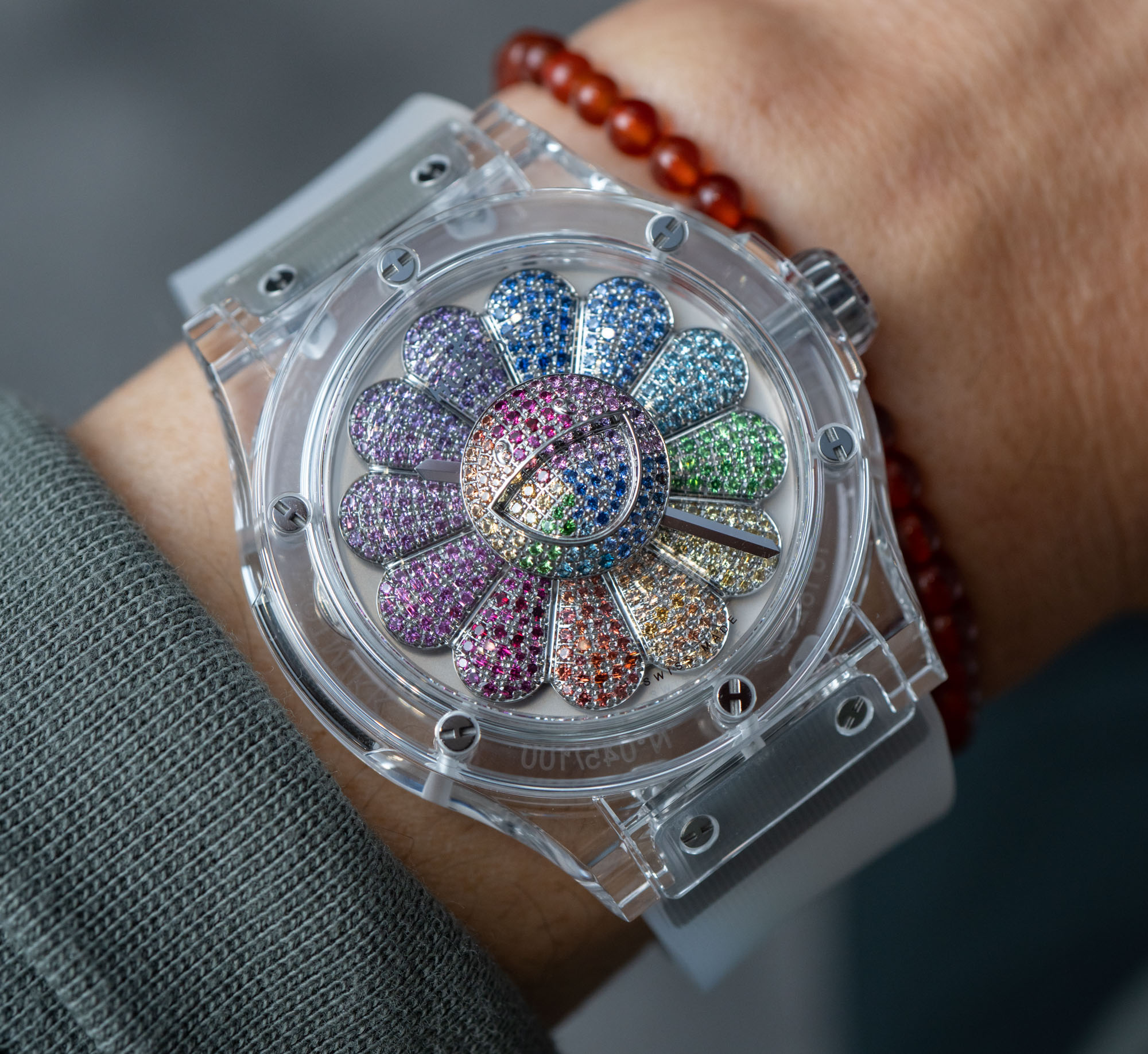 takashi murakami & hublot present MP-15 watch with central tourbillon along  jeweled petals