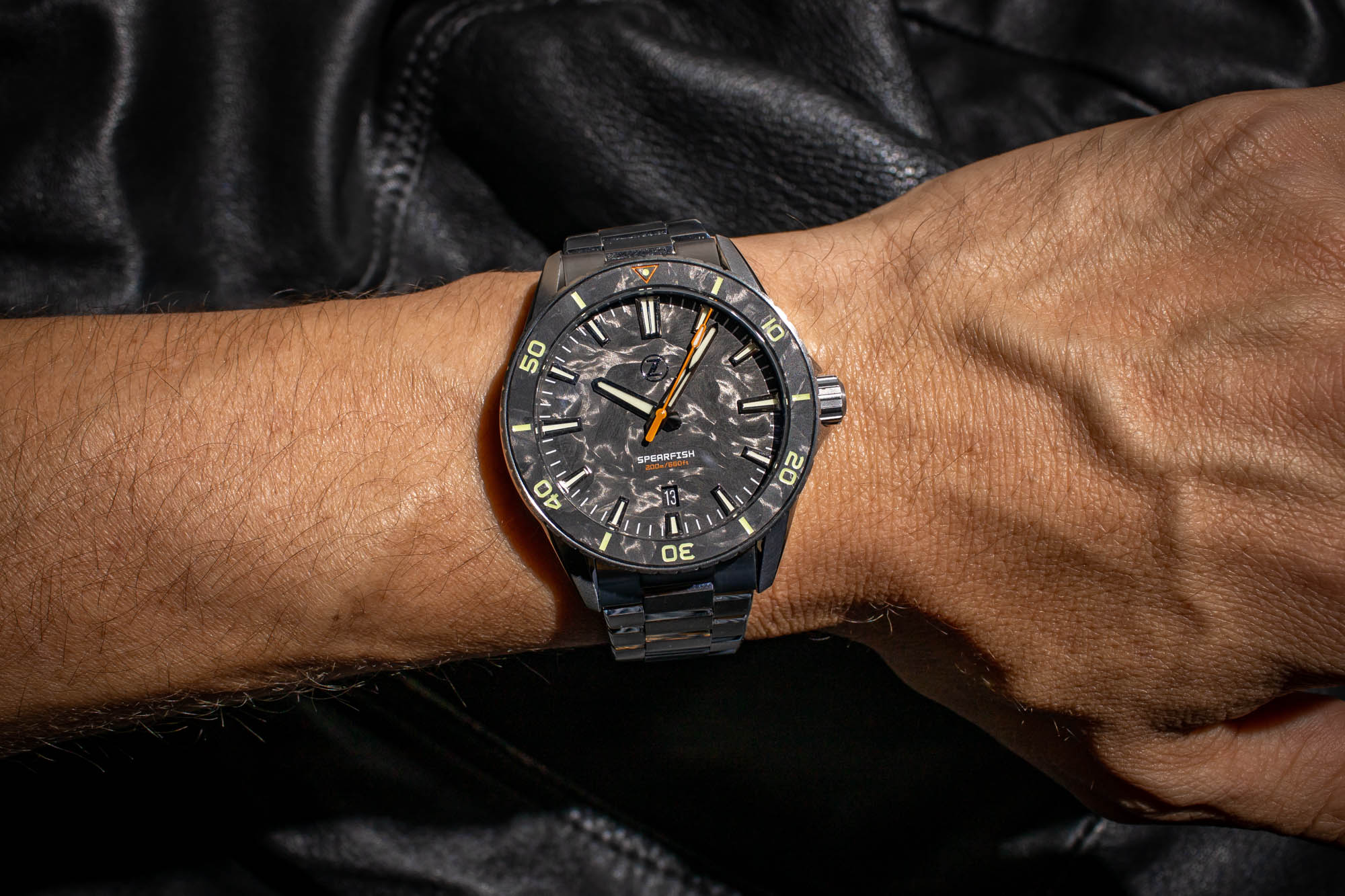 Hands-On: Zelos Spearfish 40mm Diver 'Forged Carbon' Watch