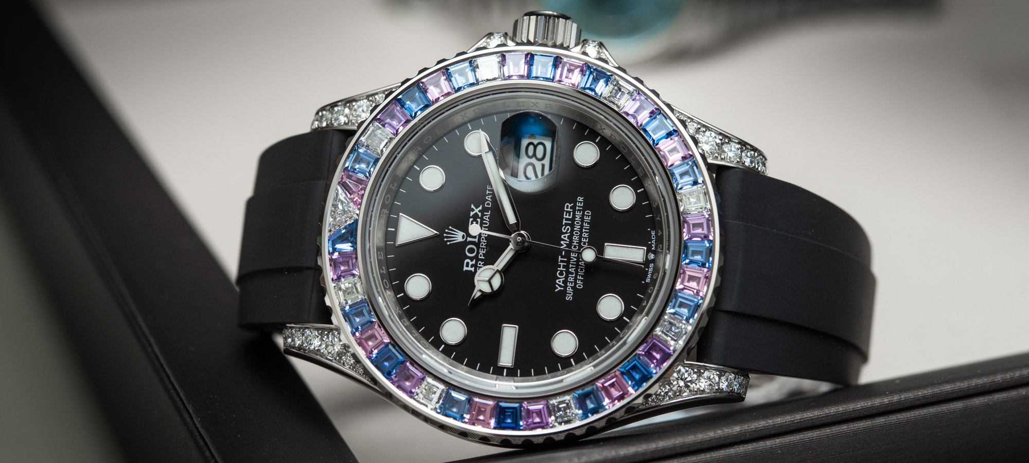 Busk igennem is Hands-On: Rare Rolex Yacht-Master 40 Watch & A Case For The Gem-Set Watch |  aBlogtoWatch