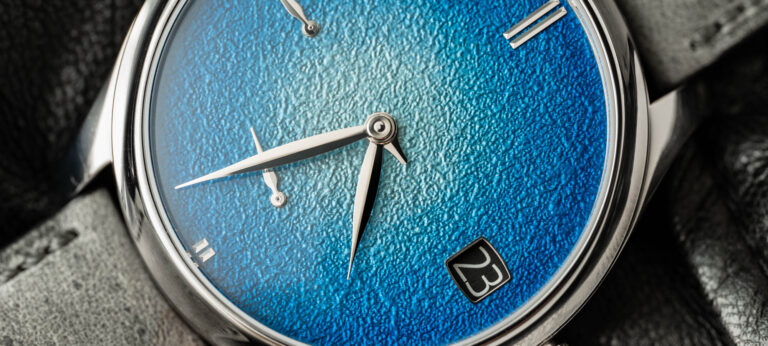 Hands-On: H. Moser & Cie. Endeavour Perpetual Calendar Tantalum Blue Enamel Watch