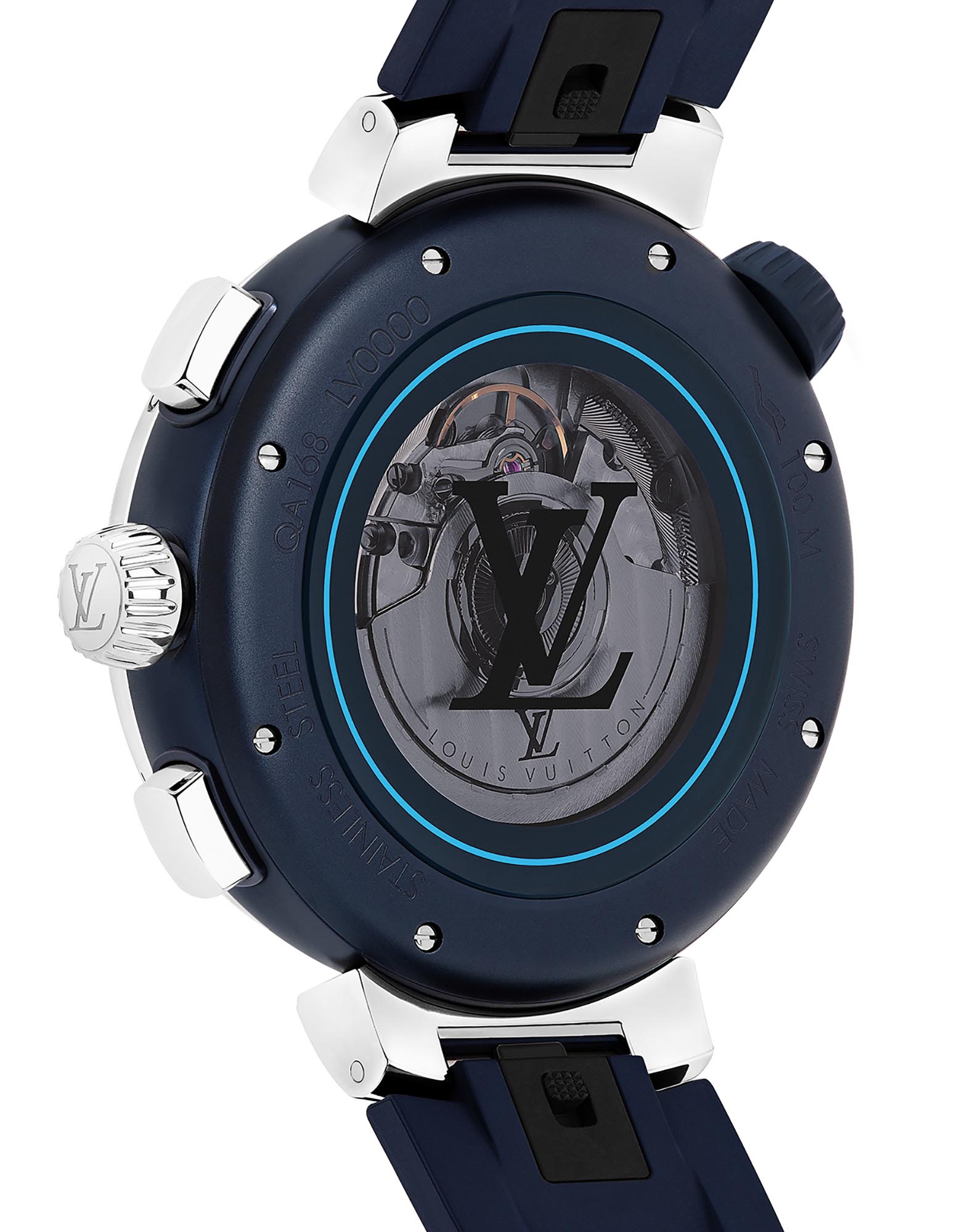 Louis Vuitton Tambour Street Diver Chronograph, automatic, 46mm, Steel Blue