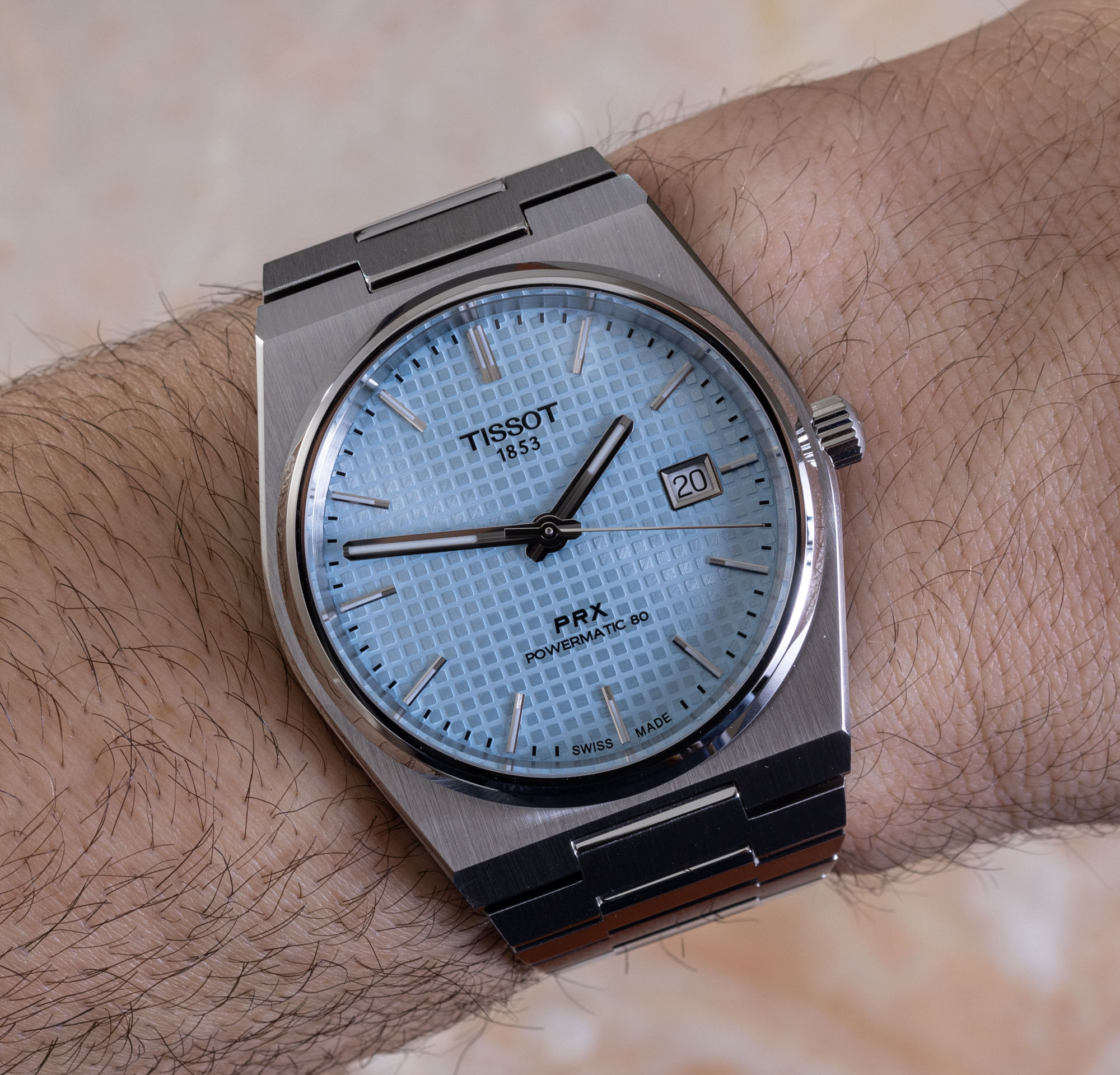 Hands-On: Tissot PRX Powermatic 80 Light-Blue Dial Watch
