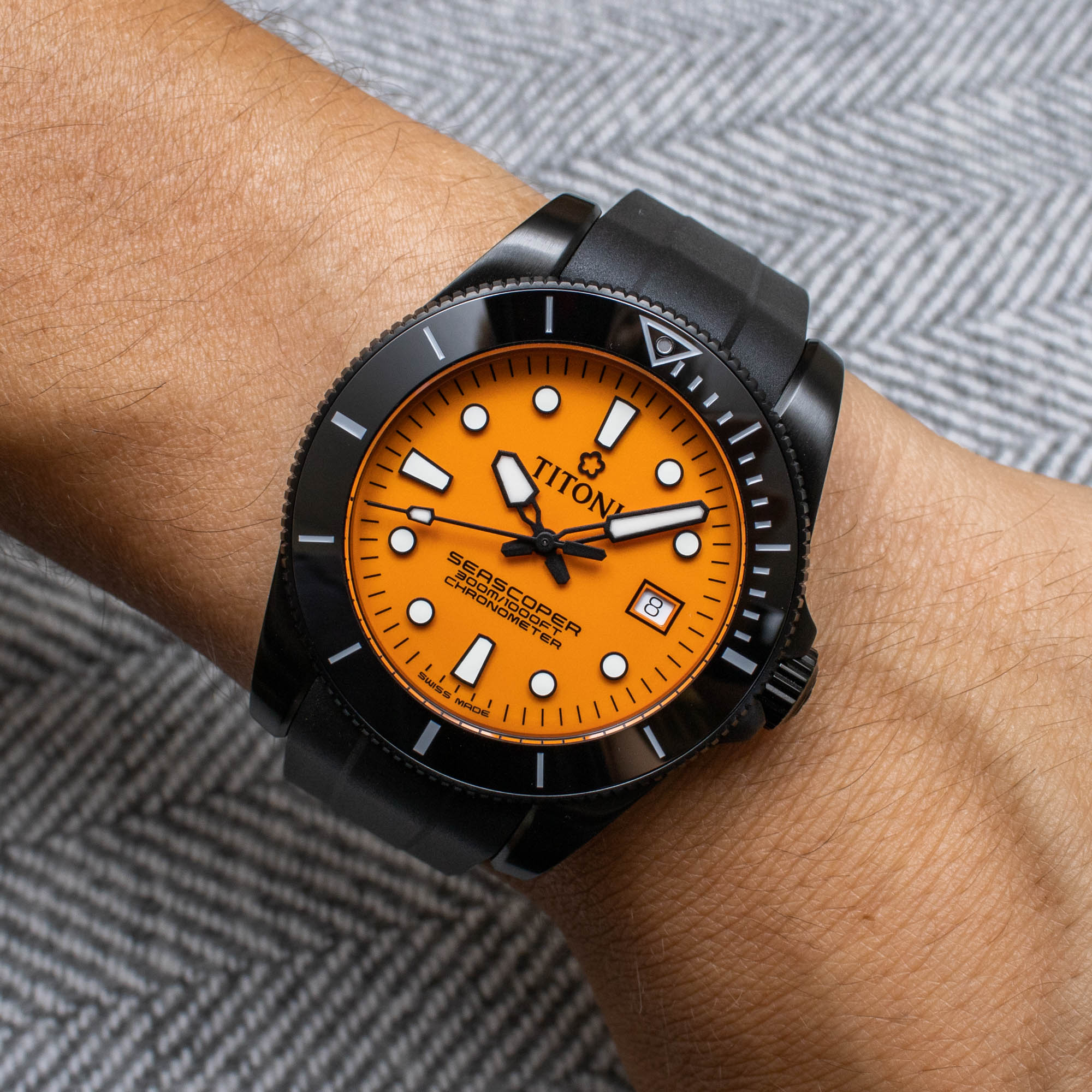 Hands-On Debut: TITONI Seascoper 300 Color Block Limited-Edition Watch |  aBlogtoWatch