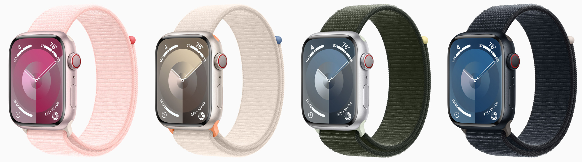 These are the carbon neutral Apple Watch Series 9 case and strap combinations.
