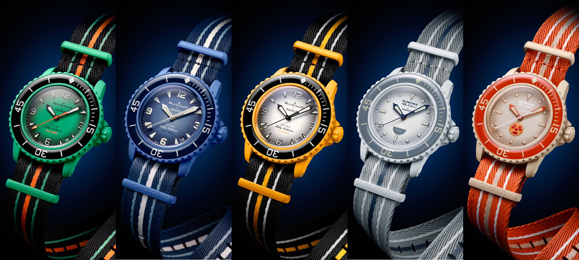 Blancpain X Swatch Bioceramic Scuba Fifty Fathoms Cheap Luxury Dive Watch featured
