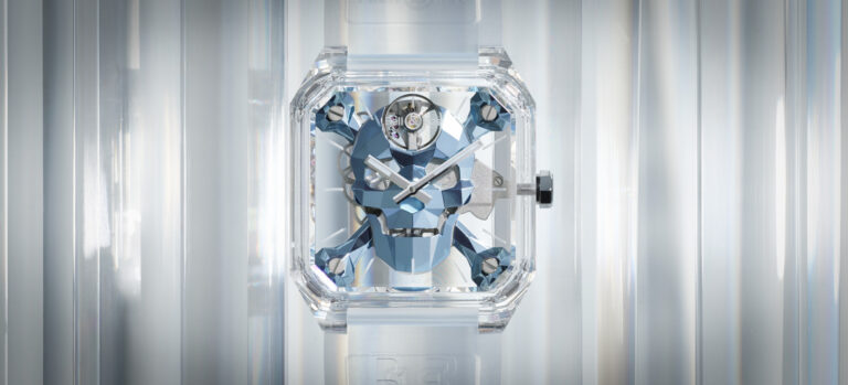 New Release: Bell & Ross BR 01 Cyber Skull Sapphire Ice Blue Watch